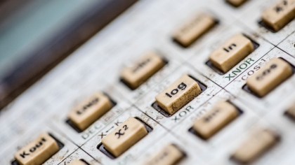 Macro Shot of Calculator Keyboard