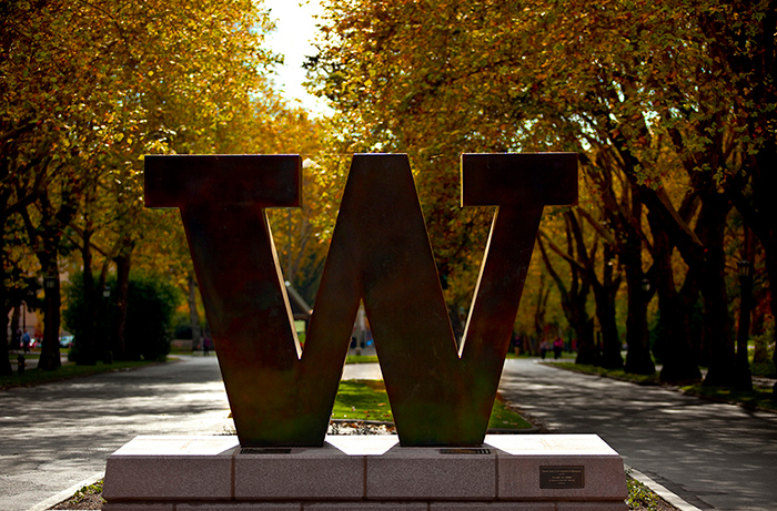 University of Washington W at Memorial Way on UW Campus